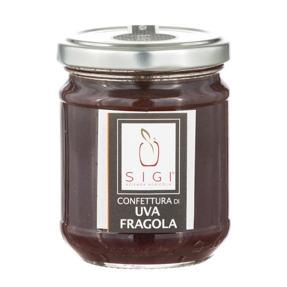 SIGI Azienda Agricola ISABELLA GRAPE Jam | Free of Food Dyes, Preservatives and Additives | 100% Artisanal and Natural | Handmade and Made in Italy | Jar 220gr.