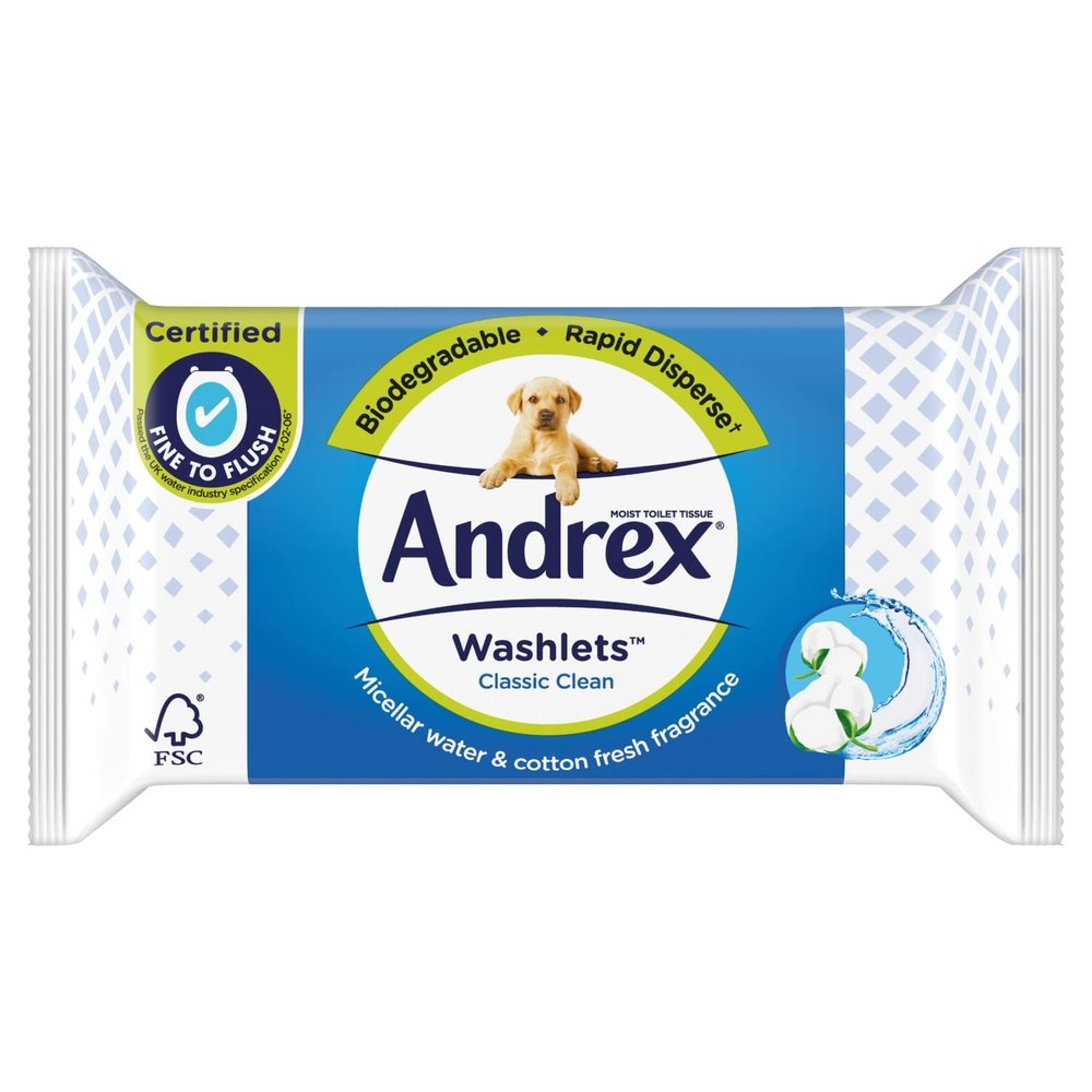 Andrex Classic Clean Washlets, 40 wipes