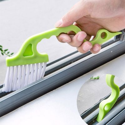 BoodTag Hand-held Groove Gap Cleaning Tools Brush Door Window Track Kitchen, Random Colors-Blue, Yellow, Pink