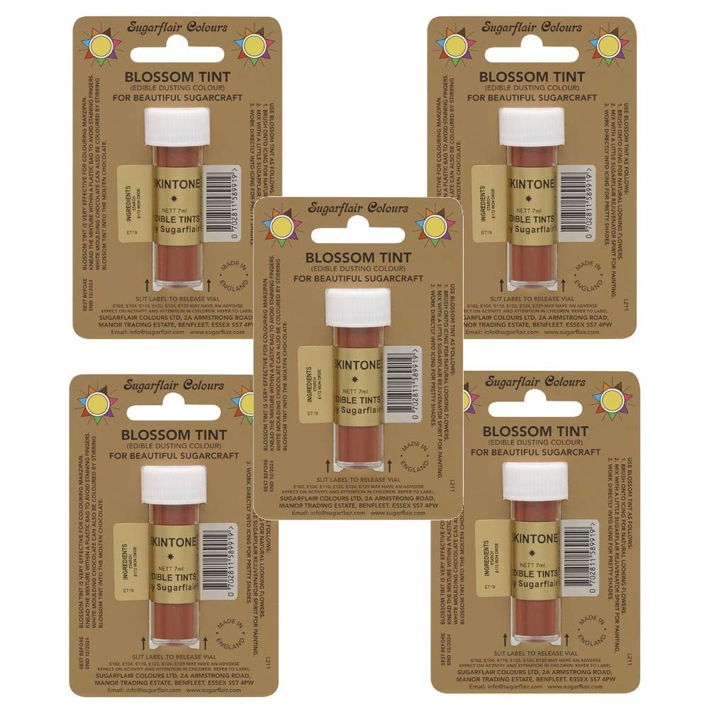 5 x Sugarflair Skintone Edible Blossom Tints Food Colour Colouring Dust Powder