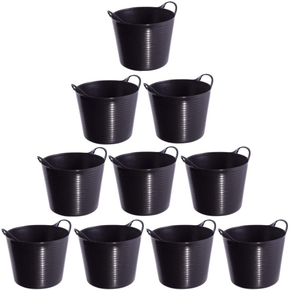 10 Black Tub Bucket Trug - 14 Litre - Red Gorilla SP14GBK