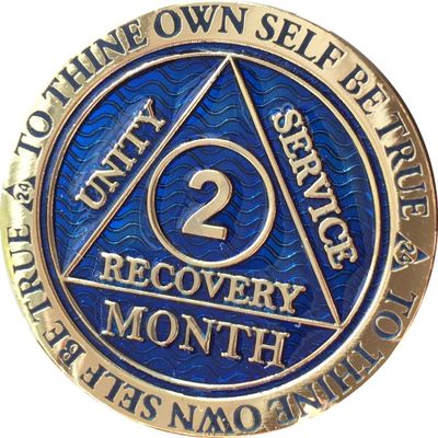 2 Month AA Medallion Reflex Blue Gold Plated 60 Day Chip