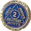2 Month AA Medallion Reflex Blue Gold Plated 60 Day Chip view 1