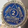 2 Month AA Medallion Reflex Blue Gold Plated 60 Day Chip view 3