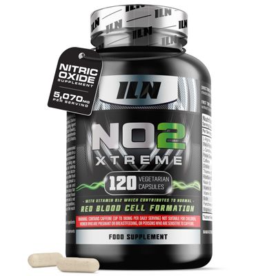 NO2 Xtreme High Strength 5,070mg Nitric Oxide Supplements for Men & Women Nitric Oxide Booster Pre Workout Tablets with L Arginine (120 Vegetarian Capsules)