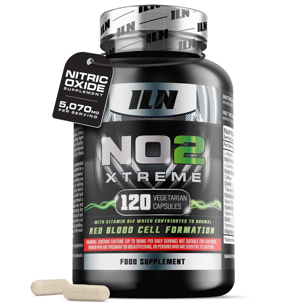 NO2 Xtreme  High Strength 5,070mg Nitric Oxide Supplements for Men & Women  Nitric Oxide Booster Pre Workout Tablets with L Arginine (120 Vegetarian Capsules)