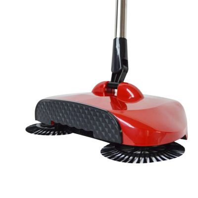 Vovotrade Floor Dust Cleaner 360 Rotary Home Use Magic Manual Home Cleaning Tool Telescopic Silent Broom (Red)