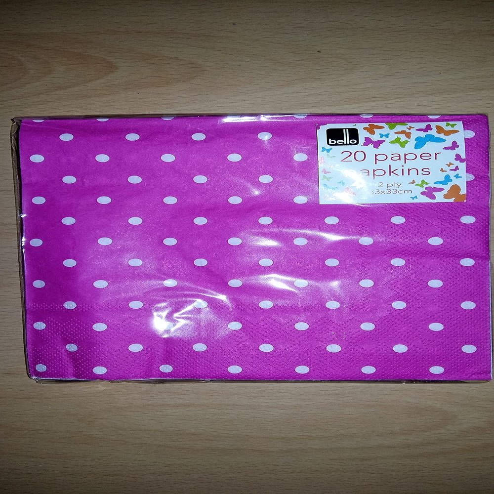 100 Paper Napkins Pink Bello 2 Ply 33cmx33cm