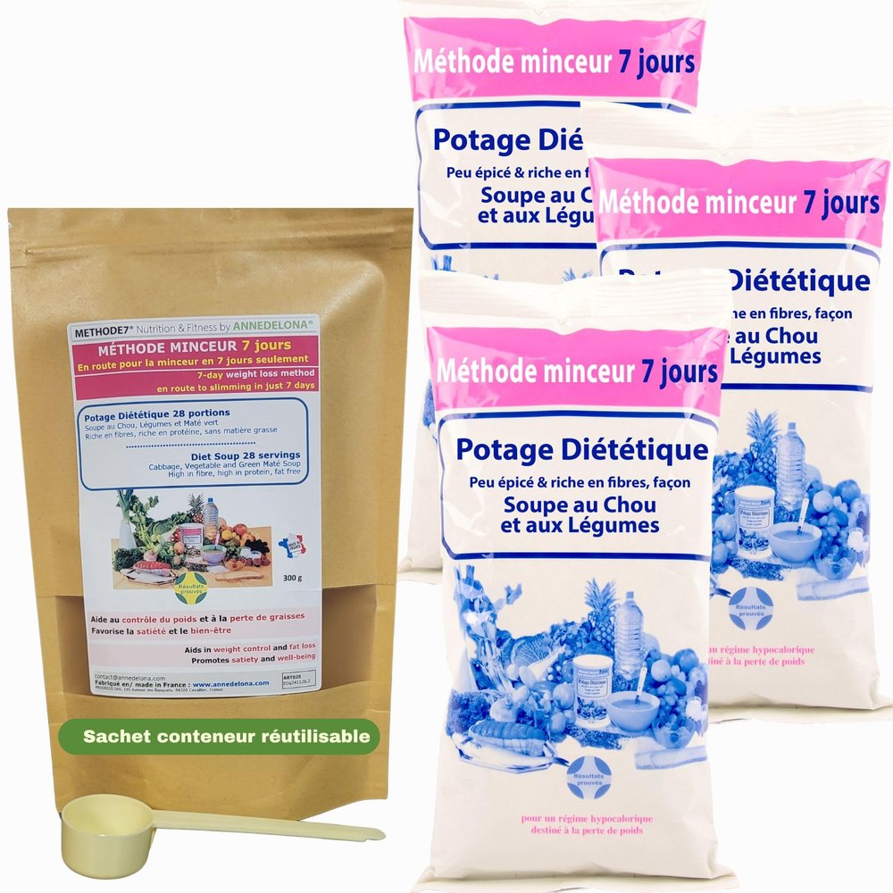 Anne Delona Fatburner Cabbage soup Slimming program Diet soup Guarantees rich in vitamins, fiber, carbohydrates, lipids, 3 x 300gr