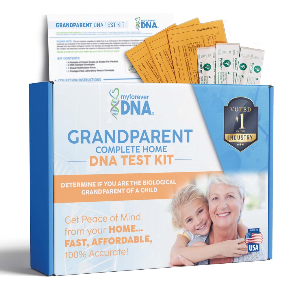 My Forever DNA Grandparent DNA Collection Kit - 46 DNA Markers, At-Home Sample Collection, Biological Relationship Analysis, All Fees & Return Shipping Included