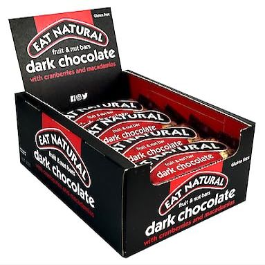 EAT NATURAL Dark Chocolate Cranberry and Macadamia Bar 45g (PACK OF 12)
