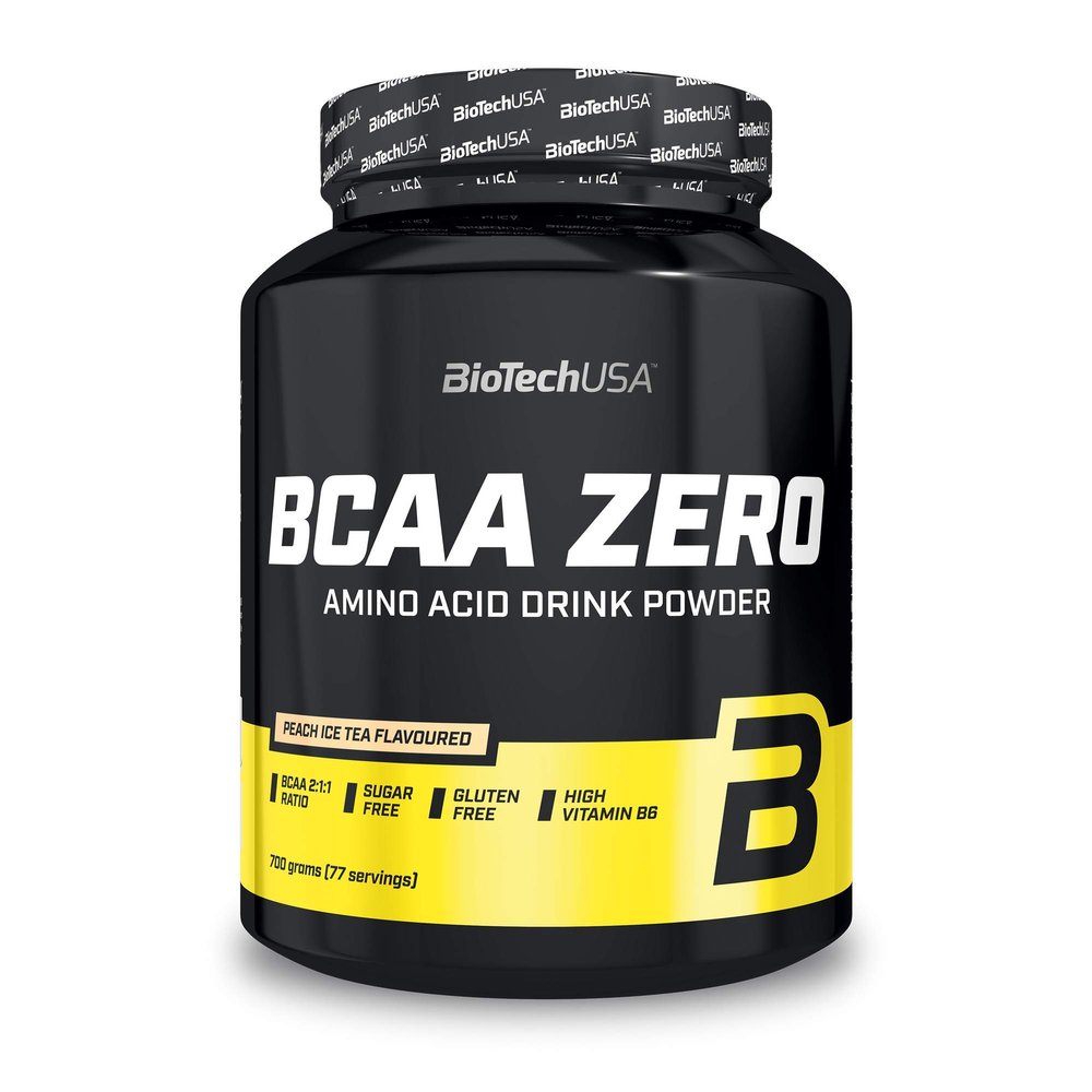 BioTechUSA BCAA Zero | Essential Amino Acid Powder | 6g BCAA with Instant L-Leucine | Vegan | Sugar-Free, Lactose-Free, Gluten-Free, 700 g, Peach Ice Tea