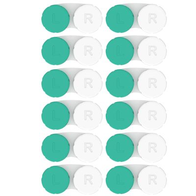 Contact Lens Cases 12 Pack. One Year Supply. Protect Your Eyes by Changing Your Contact Lens Case Monthly