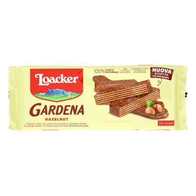 Loacker - Gardena Hazelnut - Wafer with 5 Layers of Waffles Filled with 100% Italian Hazelnut Cream, Covered with Milk Chocolate - For Snacks, Snacks and Dessert - 10 Pack of 200 g