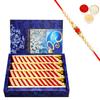 Ghasitaram Gifts Rakhi Gifts for Brothers Rakhi Sweets - Rakhi Gifts Sweets-Ghasitarams Irish kaju Katli 800 GMS with Beads Rakhi view 1