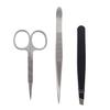 Honbay 3PCS Tweezers Set Point and Slant Stainless Steel Tweezers, Eyebrows Scissor, for Eyebrow and Nose Hair view 1