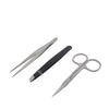Honbay 3PCS Tweezers Set Point and Slant Stainless Steel Tweezers, Eyebrows Scissor, for Eyebrow and Nose Hair view 2