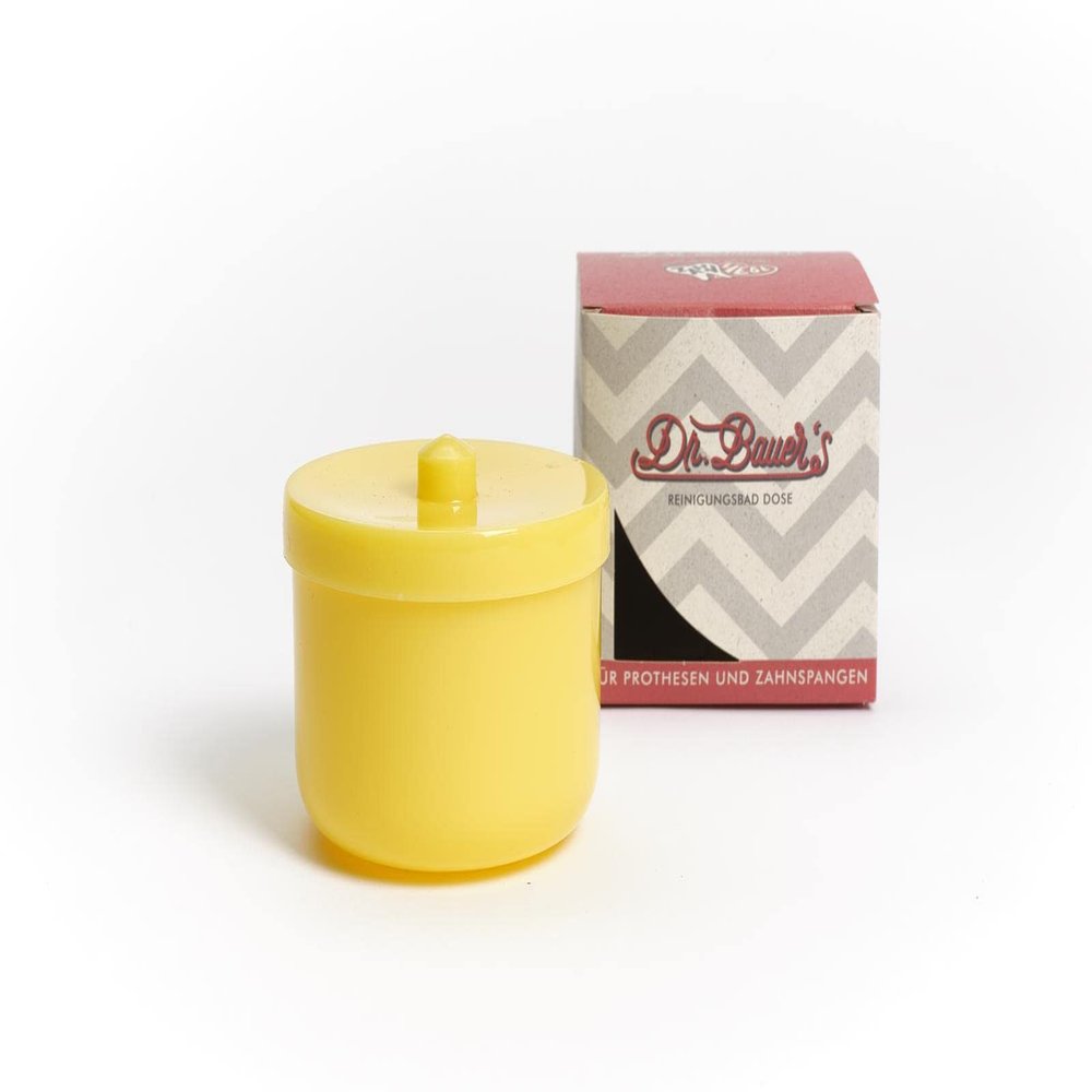Dr. Bauer Cleaning Bath Tin with Rinse Insert Prosthesis Box Bit Box with Insert Braces Box Orange
