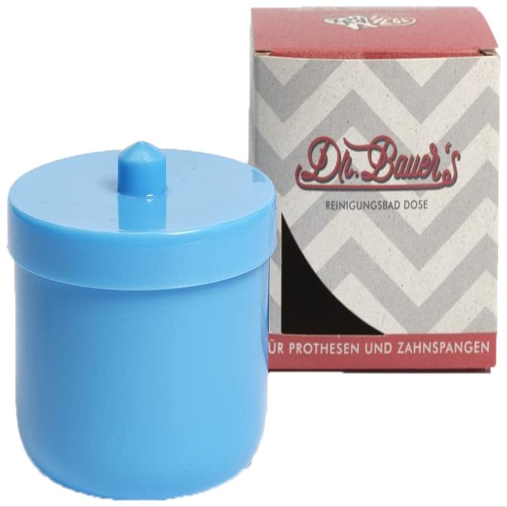 Dr. Bauer s Cleaning Bath Box with Clear Sink Insert | Denture Box | Denture Box | Denture Box with Insert | Brace Box (Light Blue)