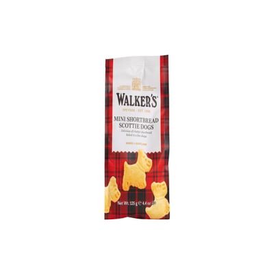 Walker's Shortbread Mini Scottie Dogs Bag  Traditional Scottish Butter Biscuits, 125g (Pack of 12)