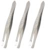 Luxxii (3 Pack) Flat Tweezers - Stainless Steel Flat Tweezers Hair Plucker for Hair and Eyebrows Personal Care (C_FLAT) view 1