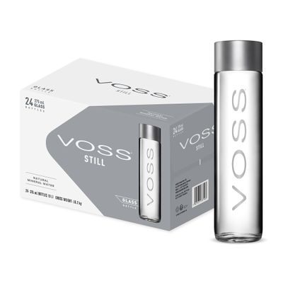 VOSS Still Water, Pack of 24 x 375ml VOSS Original Glass Bottles, Natural Mineral Water