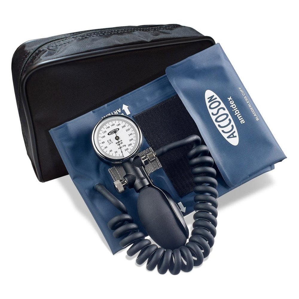Accoson W420BL Duplex Aneroid Sphygmomanometer, Blue