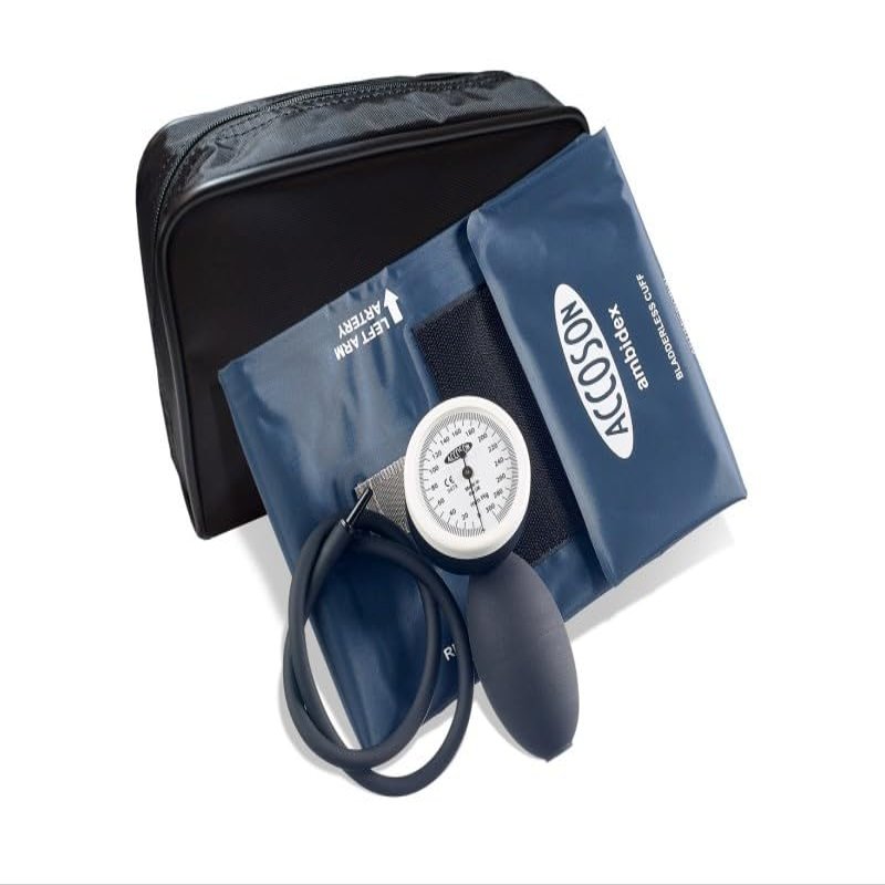Accoson Limpet Aneroid Sphygmomanometer - Coiled Tube with Adult Ambidex Cuff (0302A)