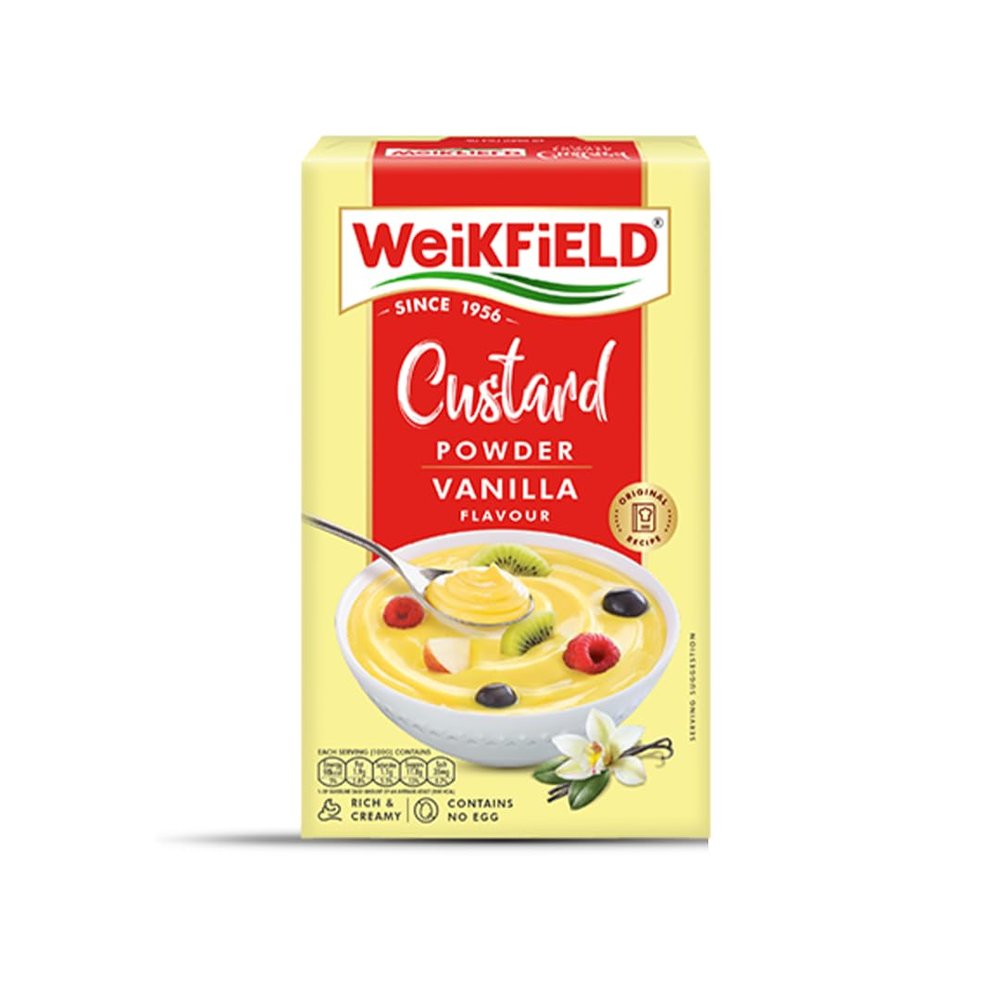 Weikfield Vanilla Pudding Powder - Smooth and Creamy Custard - Contains High Quality Ingredients - Ideal for Fruit Salads and Pudding - 500g Box