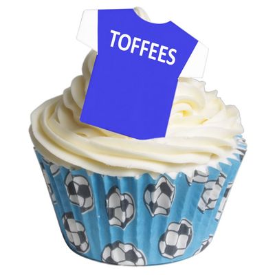 24 Edible T Shirt Decorations - Great for TOFFEES Fans - Perfectly pre-Cut Wafer just pop Them Out The Packaging and top Them on Your Cake - by CDA Products Ltd - 201-261-24