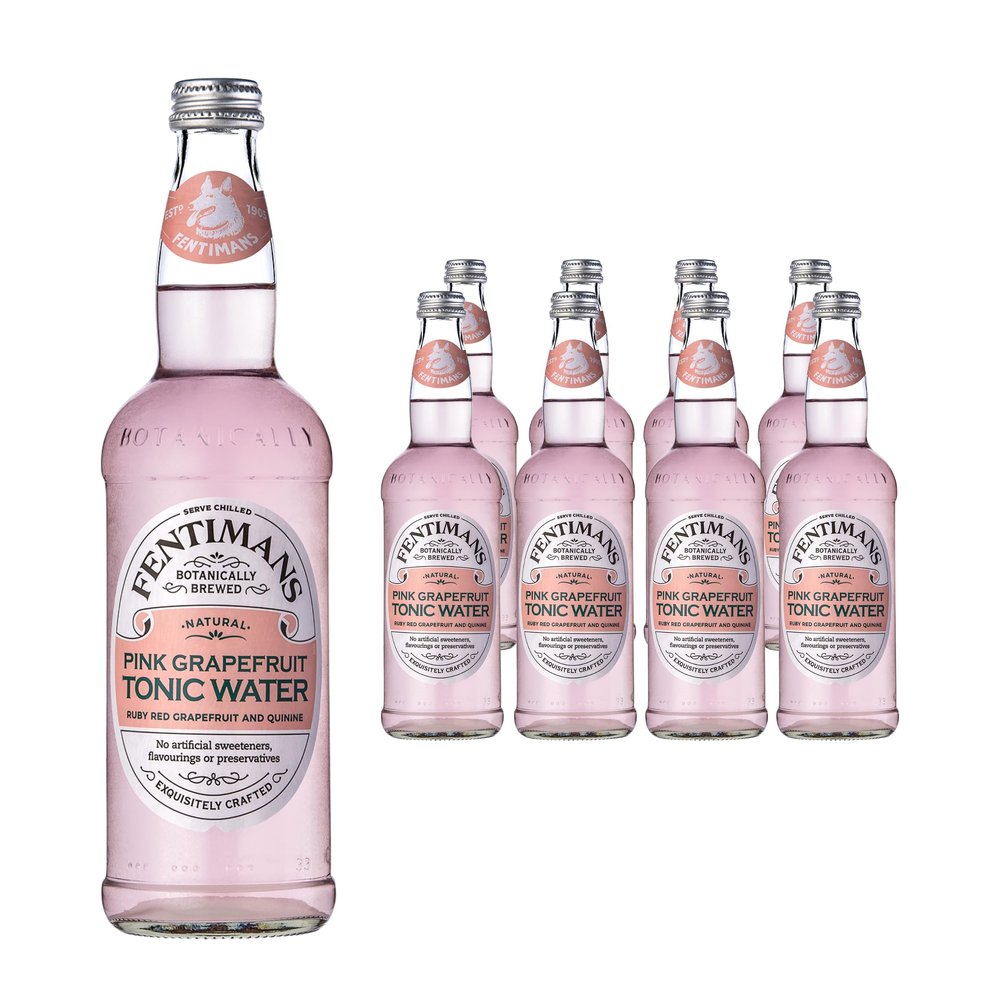 Fentimans Pink Grapefruit Tonic Water - Botanically Brewed Soft Drink - Exquisitely Crafted & Refreshing Soft Drinks - Gluten Free and Vegan Friendly - 8 x 500ml Bottles