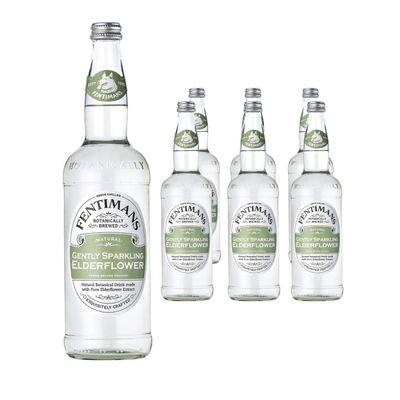 Fentimans Gently Sparkling Elderflower - Botanically Brewed Drink - Exquisitely Crafted & Refreshing Soft Drinks - Gluten-Free and Vegan Friendly Soft Drinks - 6 x 750 ml Bottles
