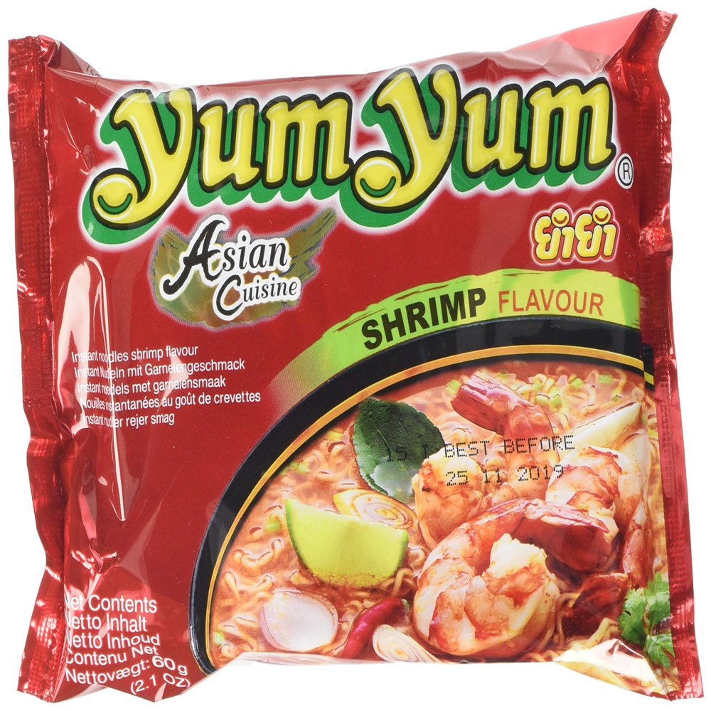 Yum Yum Instant Noodles Shrimp, 60 G, Pack of 30