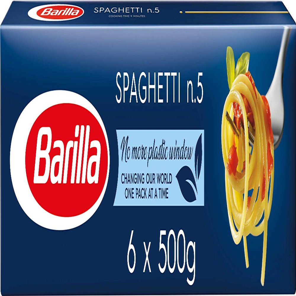 Barilla Pasta, Premium Spaghetti Pasta 3kg, Authentic Italian Quality, Pasta Bulk Pack of 6 x 500g