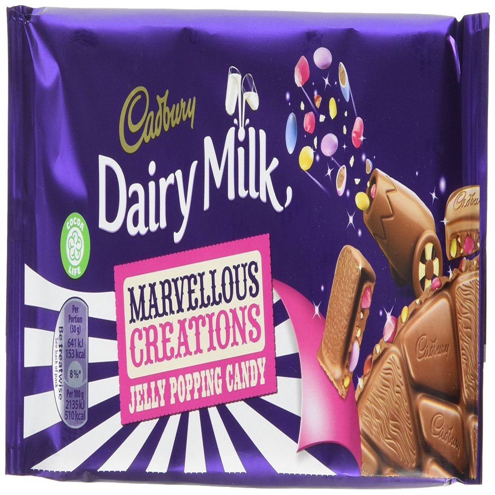 Cadbury Marvellous Collection Jelly Popping Sweet Bar, 180 g