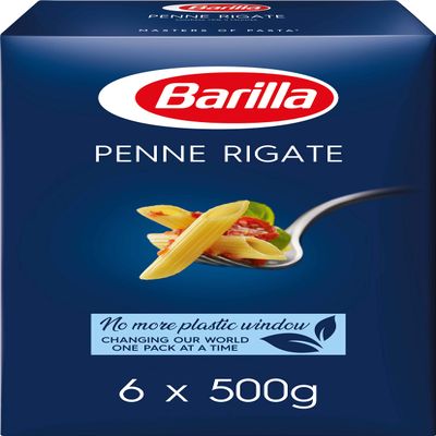 Barilla Pasta, Premium Penne Pasta 3kg, Authentic Italian Quality, Pasta Bulk Pack of 6 x 500g