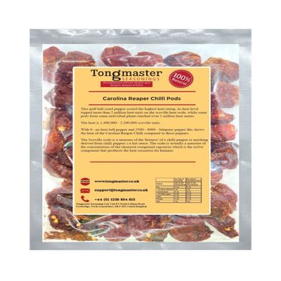 Carolina Reaper Dried Chilli Pods - Worlds Hottest Chilli Pepper - 100g