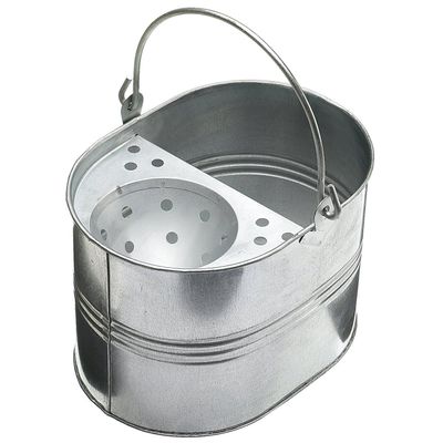 15L 15 Litres Large Galvanised Metal Steel Mop Bucket with Handle for Home Office General Cleaning
