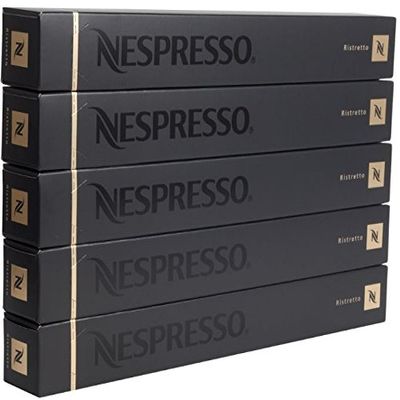 Nespresso Ristretto Coffee 50 Capsules Pods 5 Sleeves Long Expiry