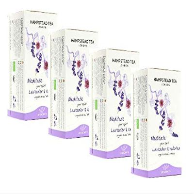 4 x 20 Sachets - Hampstead Tea London Lavender and Valerian Organic Herbal Infusion