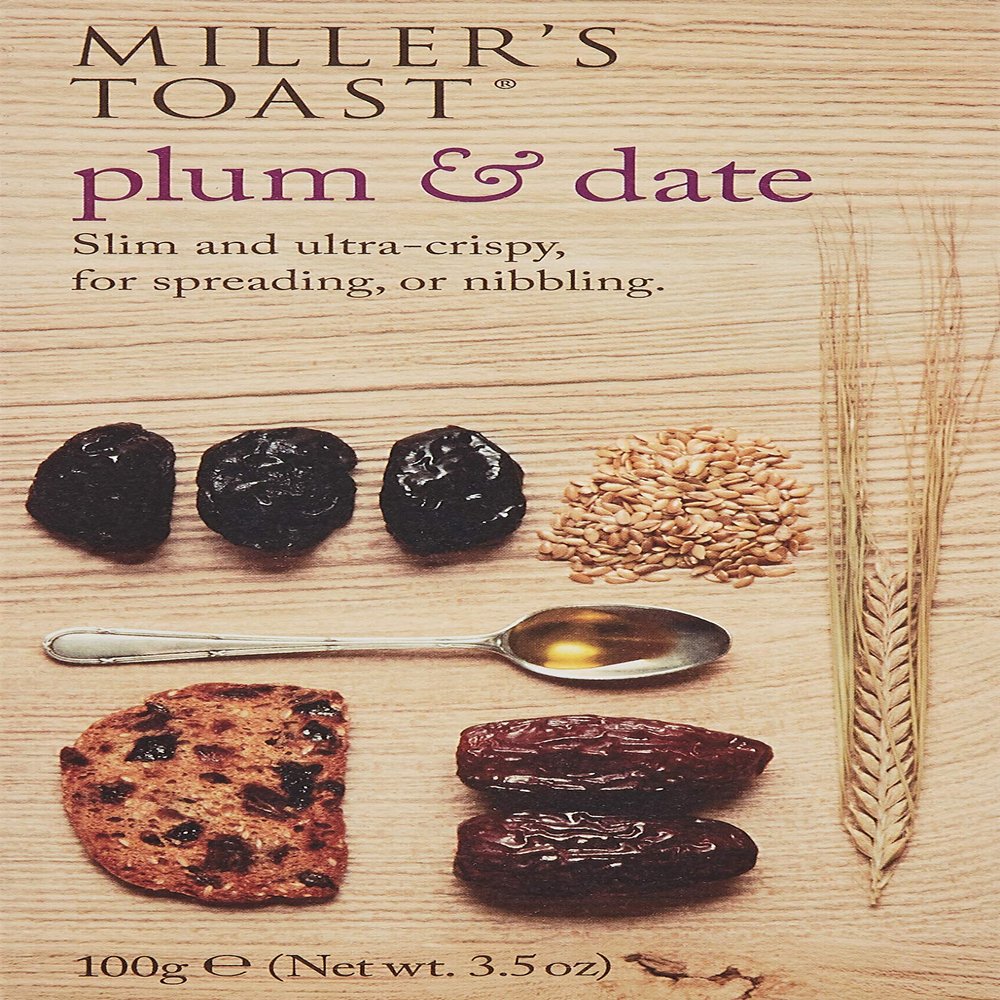 Artisan Biscuits Miller's Toast Plum and Date, 100 g