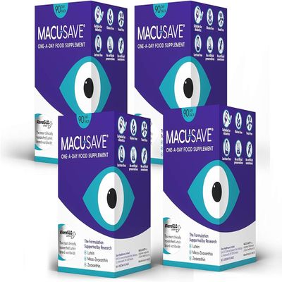 4 X 90 Pack - Macu-SAVE Food Supplement with Meso-Zeaxanthin/Lutein and Zeaxanthin - 90 Capsules