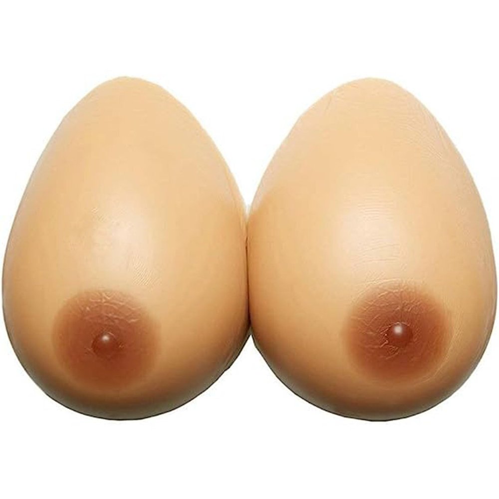 ZCOINS 1 Pair Mastectomy Postoperative Silicone Breast Forms Artificial Silicone False Breast For Woman, BrownSuntan Colour, L(C,800g/pair)