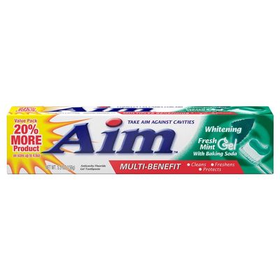 AIM Aim Whitening Anticavity Fluoride Toothpaste Gel Fresh Mint - 5.5 oz, Pack of 3