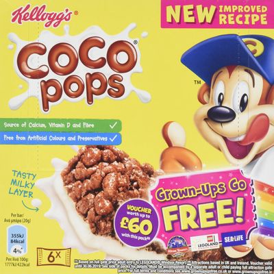 Kellogg's Coco Pops Cereal Bars, 6-Piece (Pack of 7)
