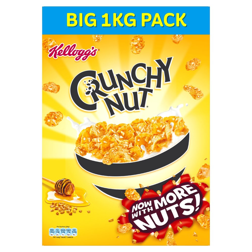 Crunchy Nut Corn Flakes Cereal, 1 kg,, Pack of 6