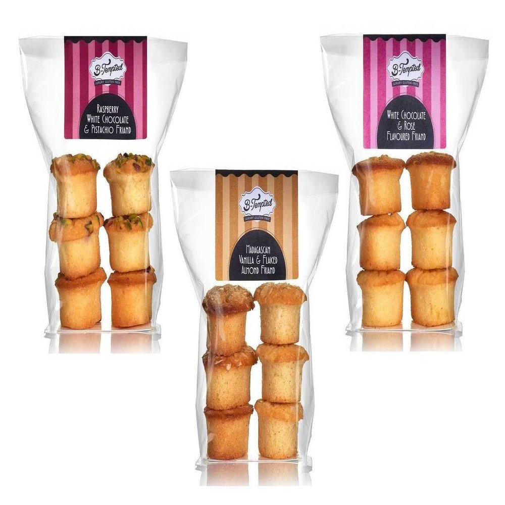 B-Tempted Prosecco Lovers Selection Pack - 3 Bags of Gluten Free Cakes (18 Cakes)