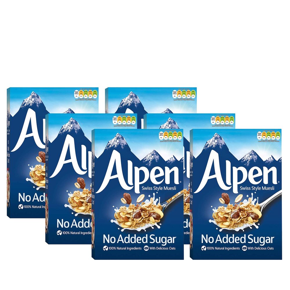 Alpen No Added Sugar Muesli, 560 g (Pack of 6) - New 550g version available