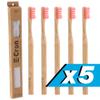 5 x E-Cron Bamboo Toothbrush (Green) with Eco-friendly, 100% organic and biodegradable toothbrush handle. Your Natural Dental Care with The clean and warm touch of The bamboo. view 1