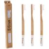 3 x E-Cron Bamboo Toothbrush (White) with Eco-friendly, 100% organic and biodegradable toothbrush handle. Your Natural Dental Care with The clean and warm touch of The bamboo. view 1